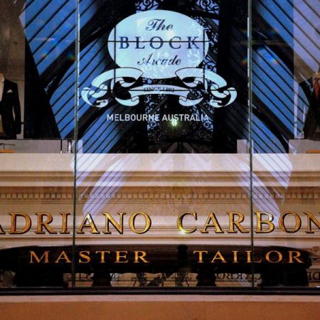 the block arcade adriano carbone master tailor gold gilded window sign 2 finished sign square