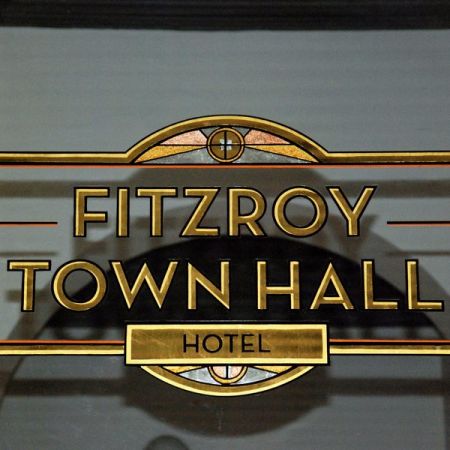fitzroy town hall hotel reverse gold leaf gilded window sign square