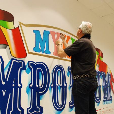 Bespoke Hand Painted Wall Mural Signage. Myer MyKids Emporium, Melbourne.