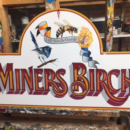 Bespoke Old Skool Hand Painted Sign - Miners Birch