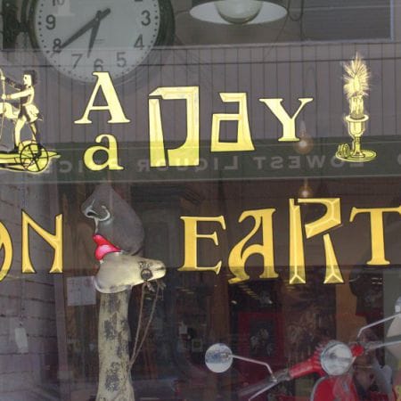 Artistic Creative Gold Leaf Signage, A Day On Earth, Chapel Street, Prahran
