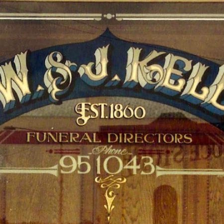 W&J Kell Funeral Directors, Shopfront Handpainted Window Signage